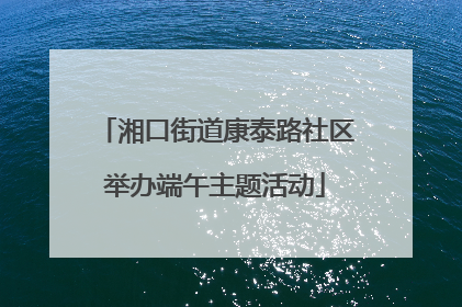 湘口街道康泰路社区举办端午主题活动