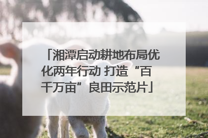 湘潭启动耕地布局优化两年行动 打造“百千万亩”良田示范片