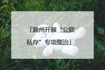 滁州开展“公款私存”专项整治
