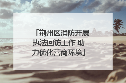 荆州区消防开展执法回访工作 助力优化营商环境