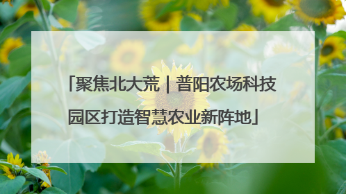 聚焦北大荒｜普阳农场科技园区打造智慧农业新阵地