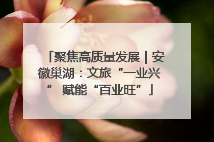聚焦高质量发展｜安徽巢湖：文旅“一业兴” 赋能“百业旺”