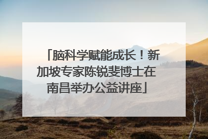脑科学赋能成长！新加坡专家陈锐斐博士在南昌举办公益讲座