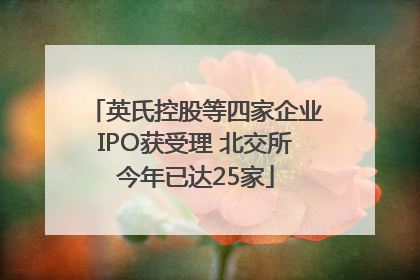 英氏控股等四家企业IPO获受理 北交所今年已达25家
