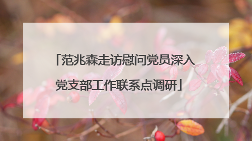 范兆森走访慰问党员深入党支部工作联系点调研