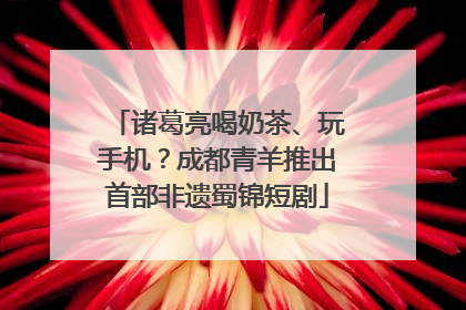诸葛亮喝奶茶、玩手机？成都青羊推出首部非遗蜀锦短剧