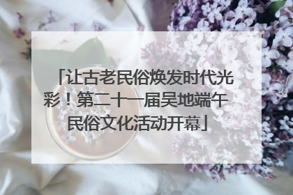 让古老民俗焕发时代光彩！第二十一届吴地端午民俗文化活动开幕