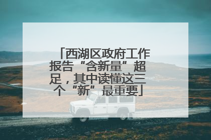 西湖区政府工作报告“含新量”超足，其中读懂这三个“新”最重要