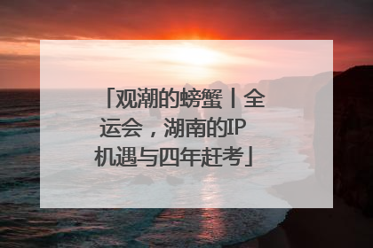 观潮的螃蟹丨全运会，湖南的IP机遇与四年赶考