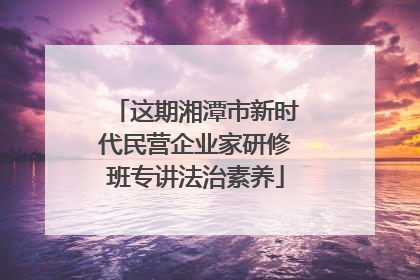 这期湘潭市新时代民营企业家研修班专讲法治素养