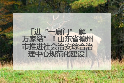 进“一扇门” 解“万家结”！山东省德州市推进社会治安综合治理中心规范化建设