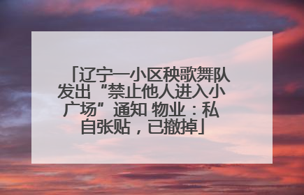 辽宁一小区秧歌舞队发出“禁止他人进入小广场”通知 物业：私自张贴，已撤掉