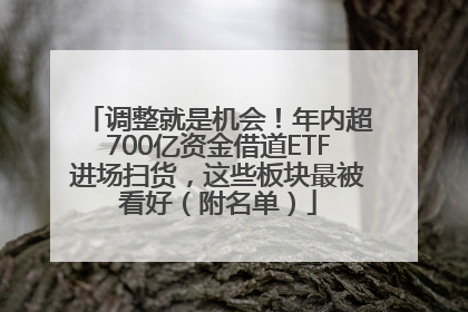 调整就是机会！年内超700亿资金借道ETF进场扫货，这些板块最被看好（附名单）
