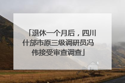 退休一个月后，四川什邡市原三级调研员冯伟接受审查调查