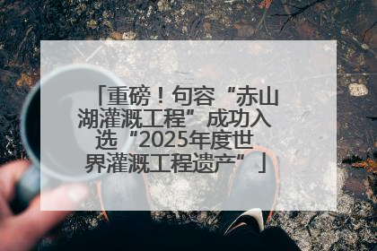 重磅！句容“赤山湖灌溉工程”成功入选“2025年度世界灌溉工程遗产”