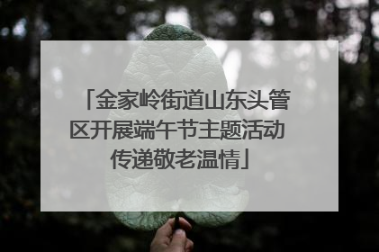 金家岭街道山东头管区开展端午节主题活动 传递敬老温情