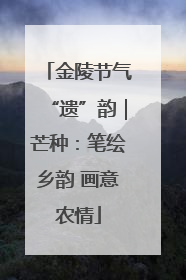 金陵节气“遗”韵｜芒种：笔绘乡韵 画意农情