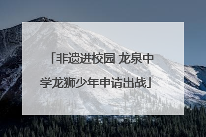 非遗进校园 龙泉中学龙狮少年申请出战