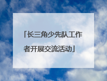 长三角少先队工作者开展交流活动