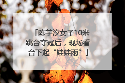 陈芋汐女子10米跳台夺冠后，现场看台下起“娃娃雨”