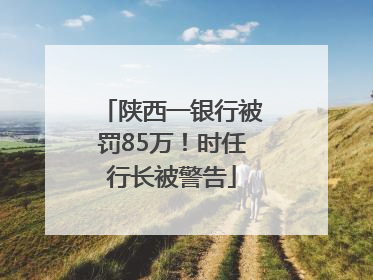 陕西一银行被罚85万！时任行长被警告