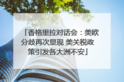 香格里拉对话会：美欧分歧再次显现 美关税政策引发各大洲不安