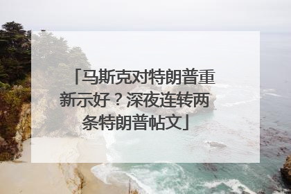 马斯克对特朗普重新示好？深夜连转两条特朗普帖文