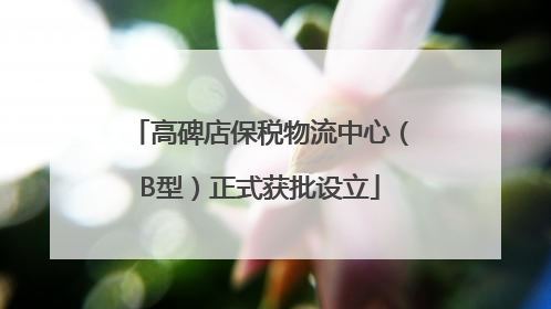 高碑店保税物流中心（B型）正式获批设立