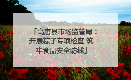高唐县市场监管局：开展粽子专项检查 筑牢食品安全防线
