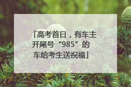 高考首日，有车主开尾号“985”的车给考生送祝福
