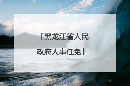 黑龙江省人民政府人事任免