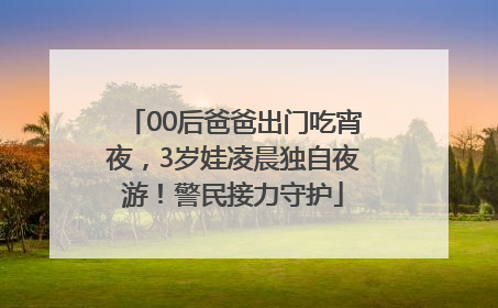 00后爸爸出门吃宵夜，3岁娃凌晨独自夜游！警民接力守护