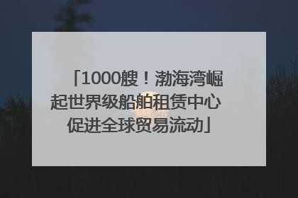 1000艘！渤海湾崛起世界级船舶租赁中心 促进全球贸易流动