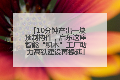 10分钟产出一块预制构件，启东这座智能“积木”工厂助力高铁建设再提速