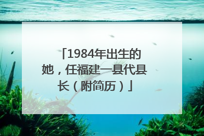 1984年出生的她，任福建一县代县长（附简历）