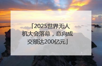 2025世界无人机大会落幕，意向成交额达200亿元