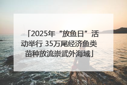 2025年“放鱼日”活动举行 35万尾经济鱼类苗种放流崇武外海域
