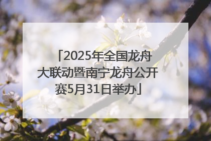 2025年全国龙舟大联动暨南宁龙舟公开赛5月31日举办
