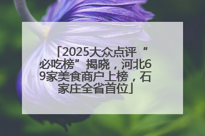 2025大众点评“必吃榜”揭晓，河北69家美食商户上榜，石家庄全省首位
