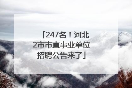 247名！河北2市市直事业单位招聘公告来了