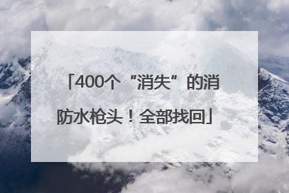 400个“消失”的消防水枪头！全部找回