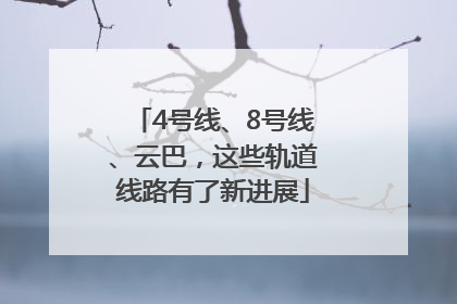 4号线、8号线、云巴，这些轨道线路有了新进展