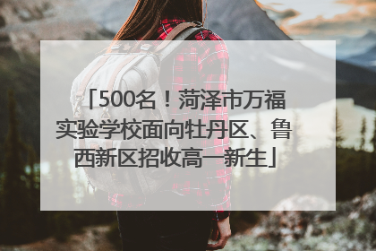 500名！菏泽市万福实验学校面向牡丹区、鲁西新区招收高一新生