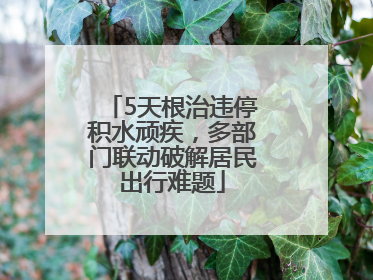 5天根治违停积水顽疾，多部门联动破解居民出行难题