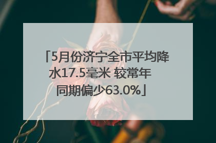 5月份济宁全市平均降水17.5毫米 较常年同期偏少63.0%