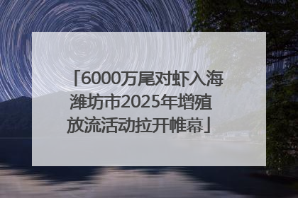 6000万尾对虾入海 潍坊市2025年增殖放流活动拉开帷幕